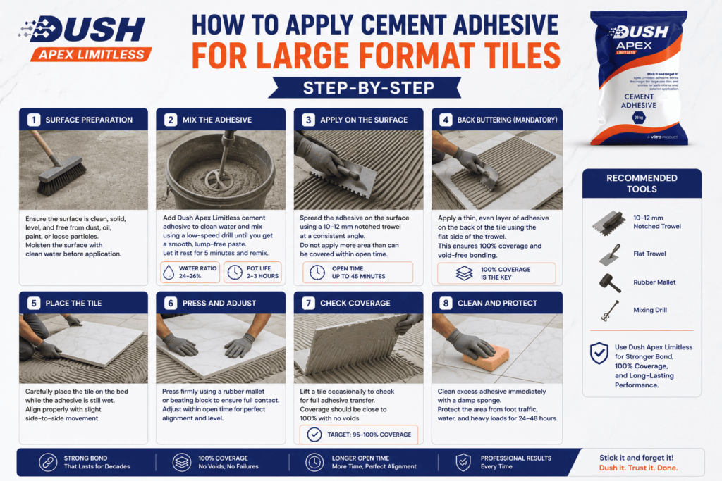 How to Apply Cement Adhesive for Large Format Tiles — Step-by-Step