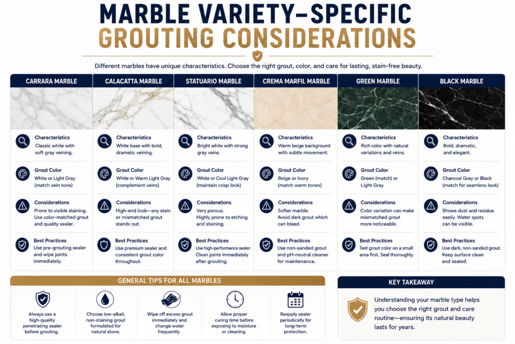 Marble Variety-Specific Grouting Considerations