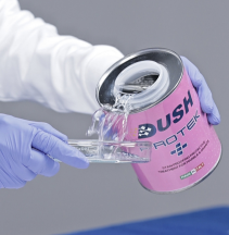 Dush Protek+ Step 1 — clean dry white marble surface before applying sealer