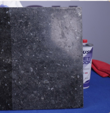 Dush Wet Look step 3 — repeat and cure black marble