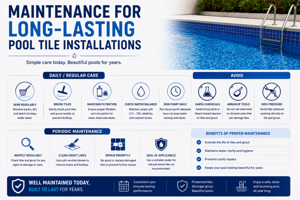 Maintenance for Long-Lasting Pool Tile Installations