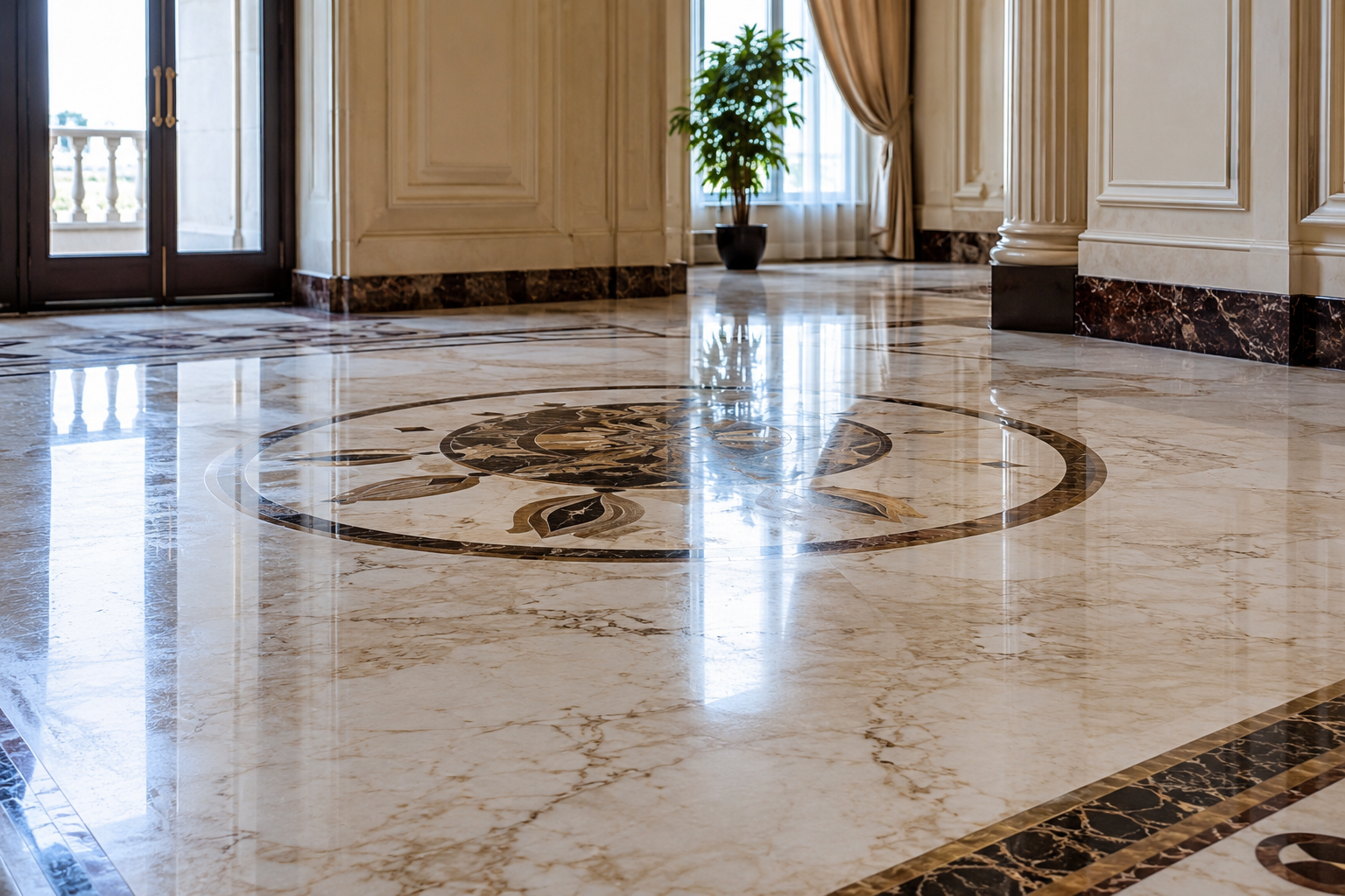 Detailed assessment of Italian marble during restoration planning