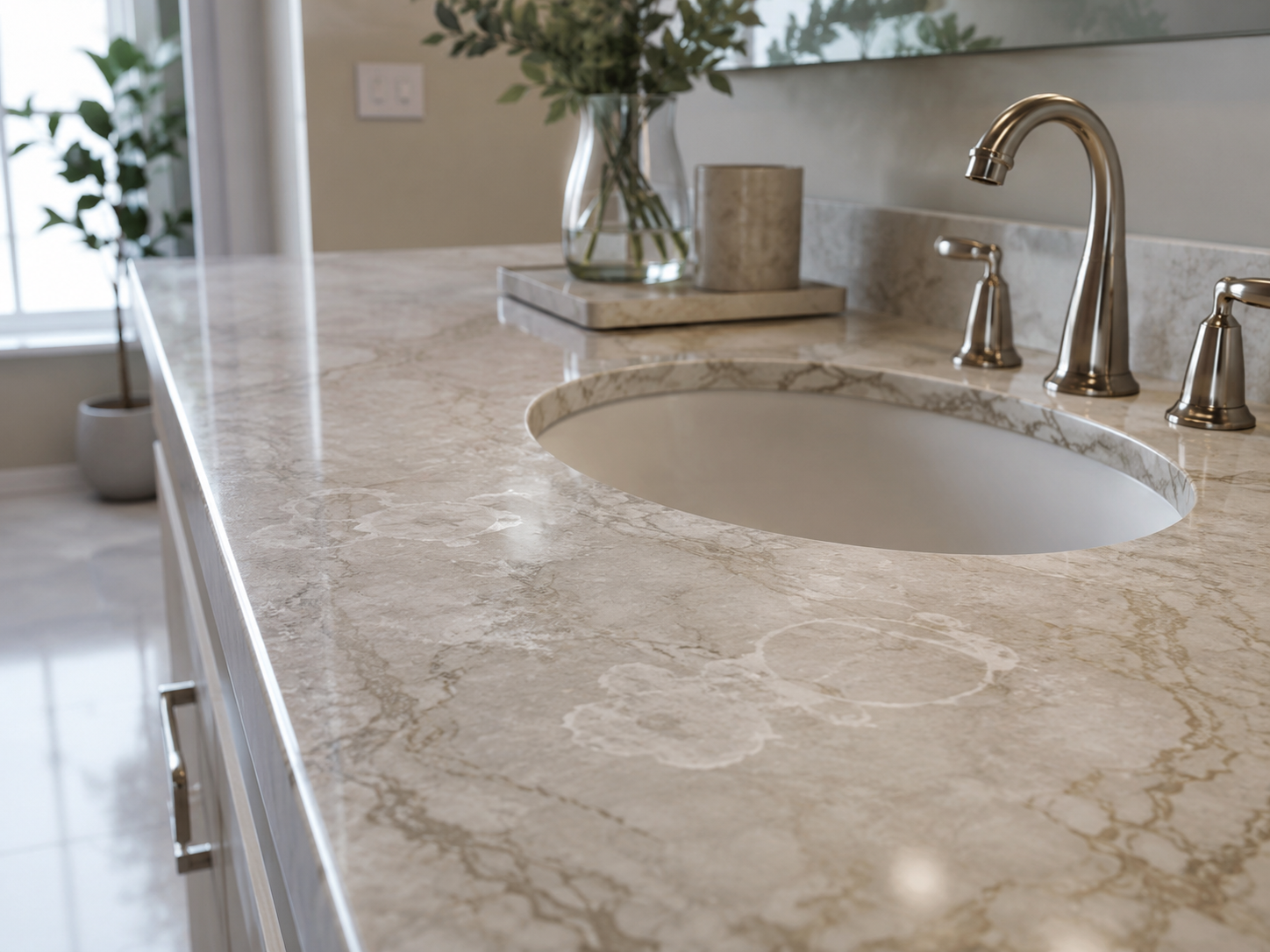 Polished marble floor showing a clean natural shine