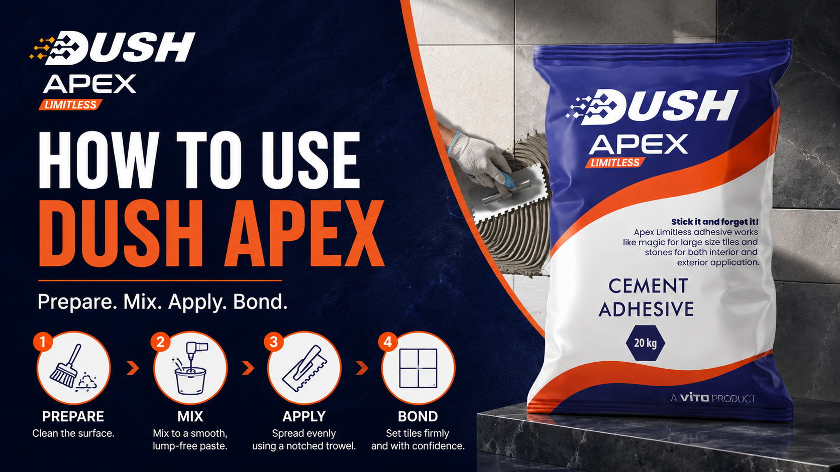 DUSH APEX LIMITLESS premium marble fixing solution for modern Indian residential interiors