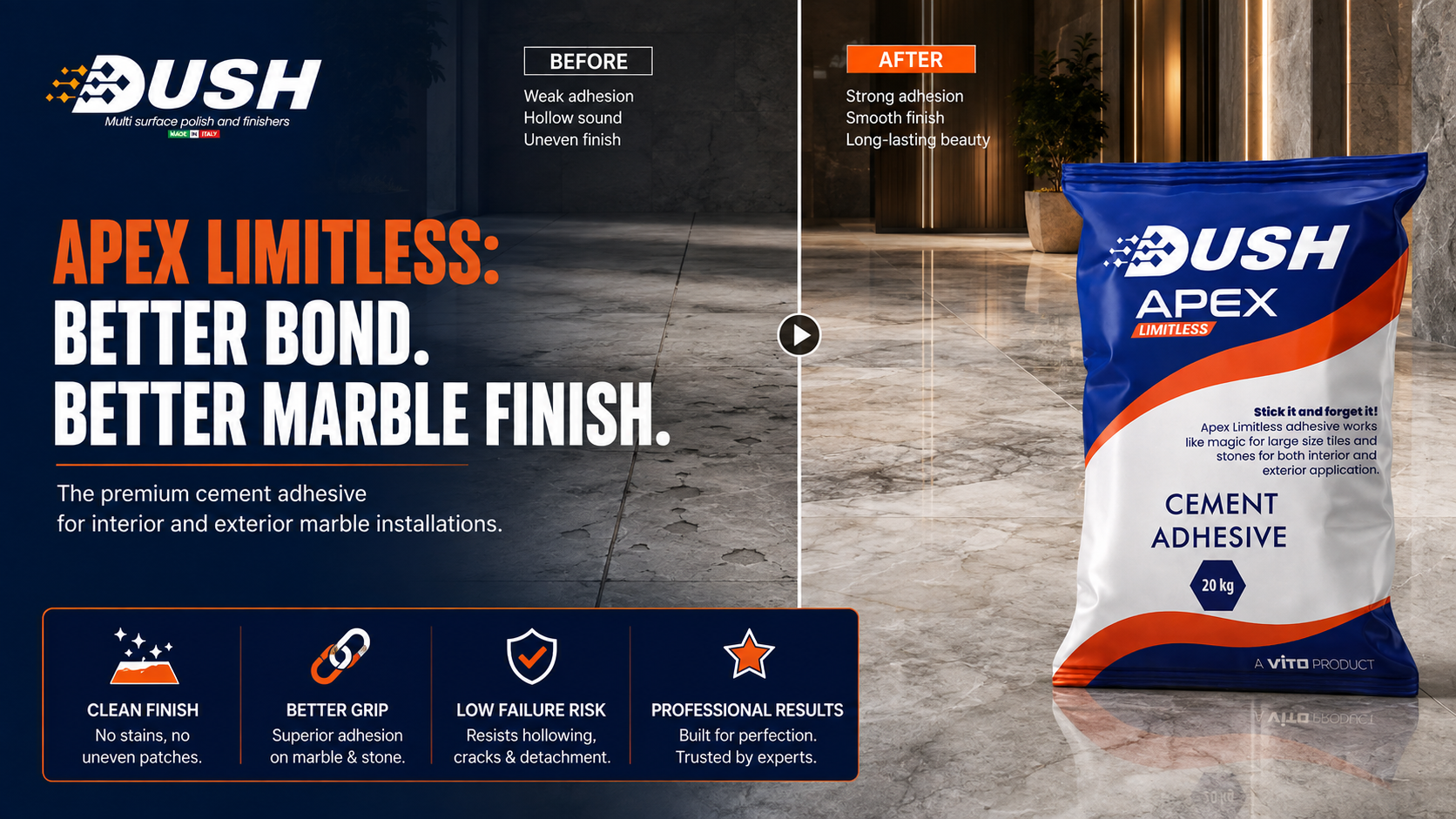 Best interior and exterior marble adhesive in India DUSH APEX premium marble adhesive project image