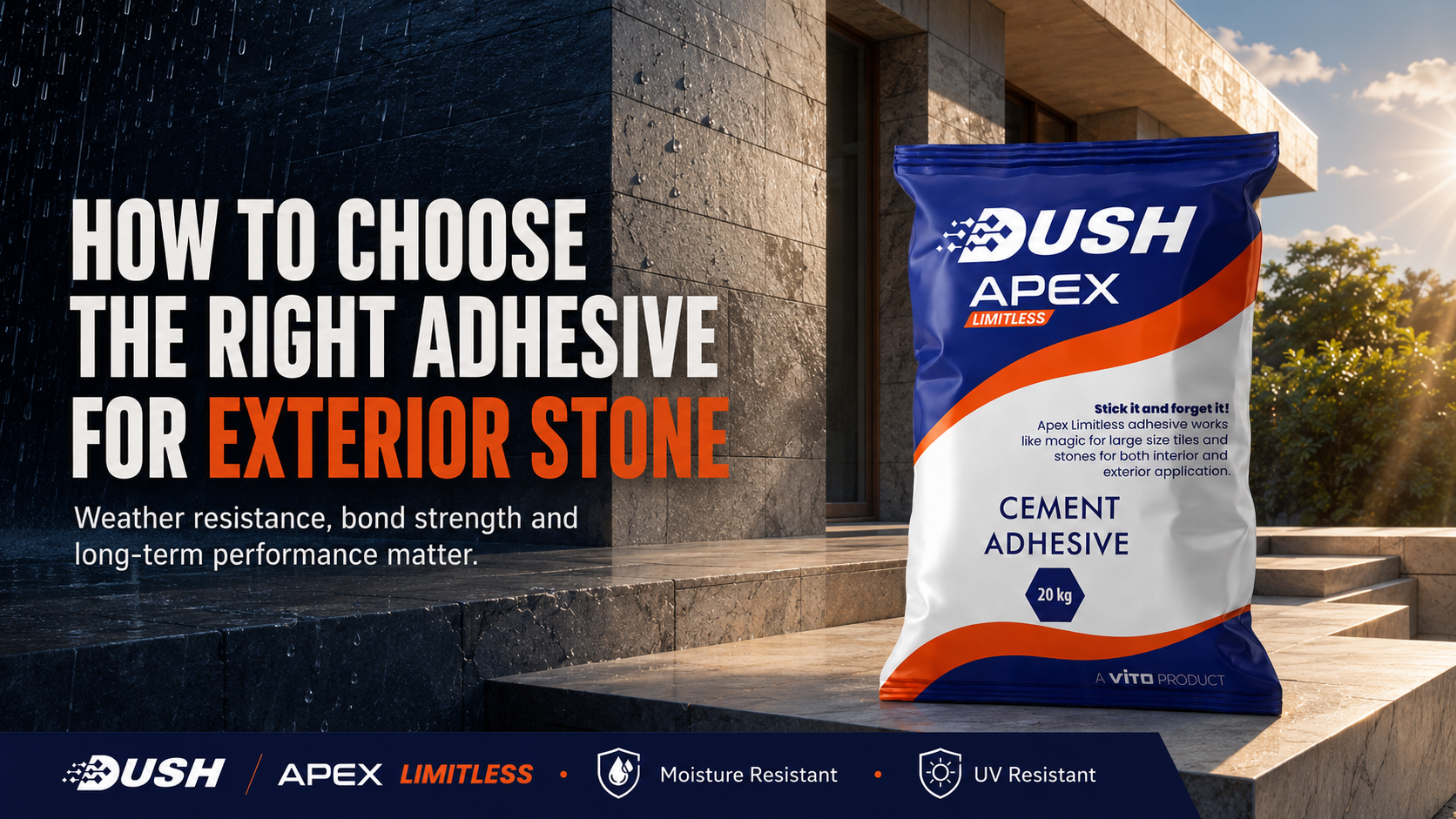DUSH APEX LIMITLESS premium brand positioning for Italian marble adhesive in India