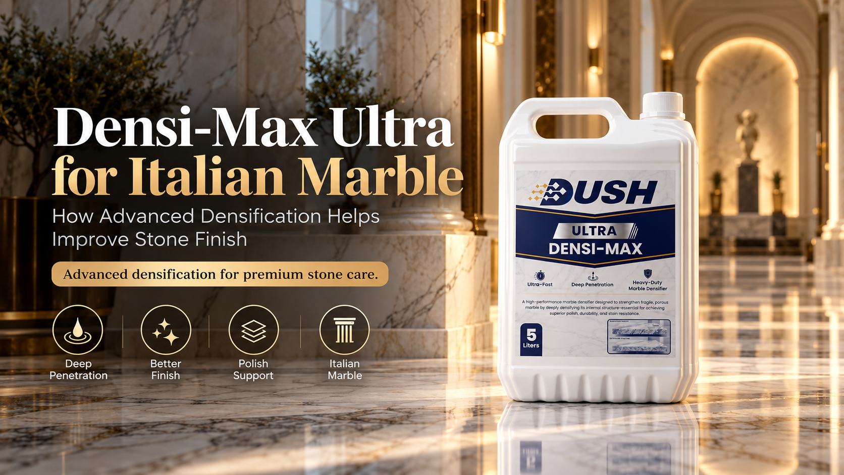 DUSH Densi-Max Ultra treatment for white marble